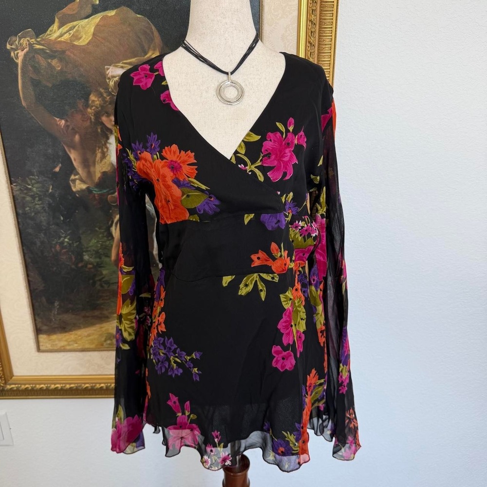 Whimsi Fairy Beaded Bell Sleeved Tunic Top